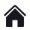 Simple black house icon with a triangular roof and a centered doorway on a white background.