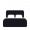 Icon of a bed with a headboard and two pillows, shown in solid black on a white background.