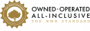 A gold emblem with a tree and “The NWR Standard” next to bold text: “Owned · Operated · All-Inclusive – The NWR Standard.”.